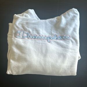 White champions hoodie